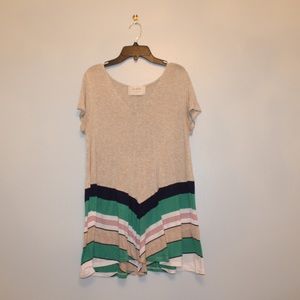 Oatmeal Stripped Swing Top